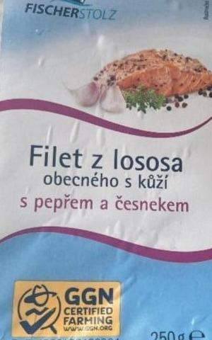 Фото - Filet z lososa obecného s kůží s pepřem a česnekem FischerStolz
