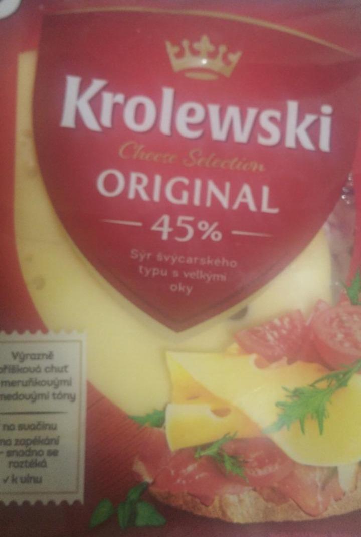 Фото - Натуральний напівтвердий сир 45% скибочками Krolewski