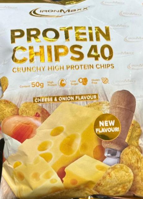 Фото - Protein Chips 40 Cheese & Onion Flavour IronMaxx