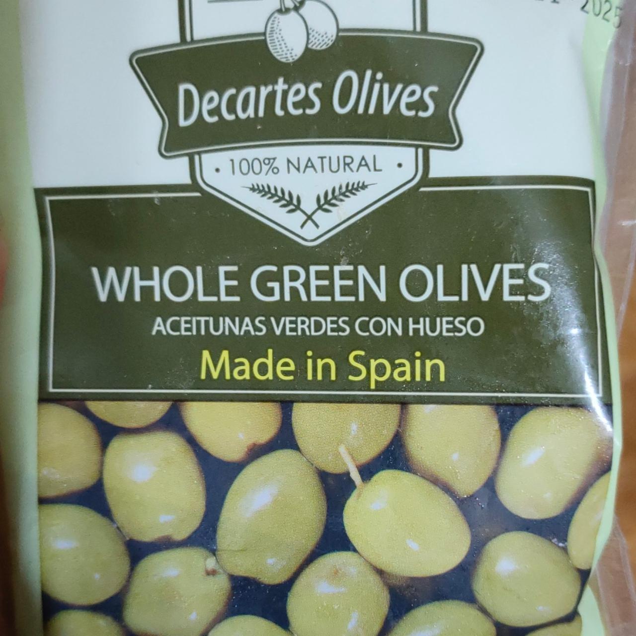 Фото - Оливки зелені Whole Green Olives Decartes Olives