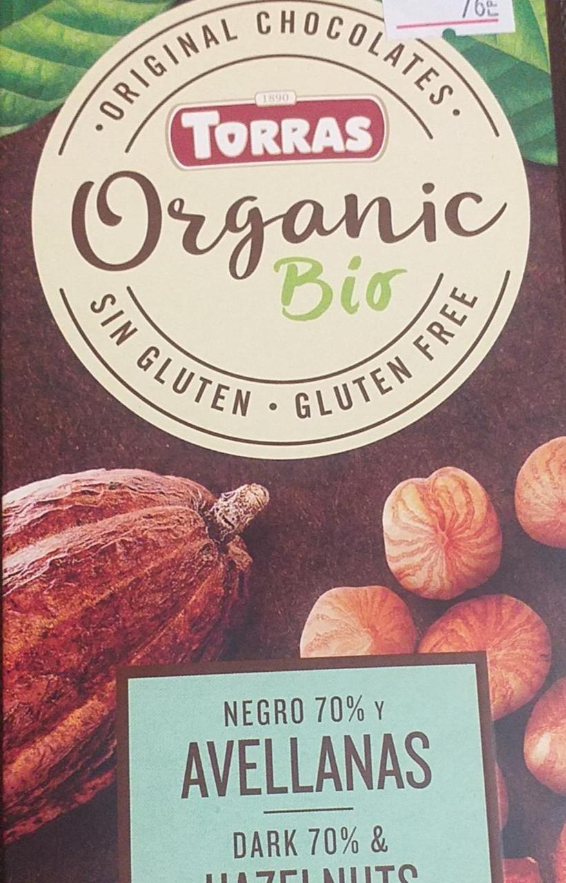 Фото - Organic Bio Dark Chocolate 70% Cocoa With Hazelnuts Torras