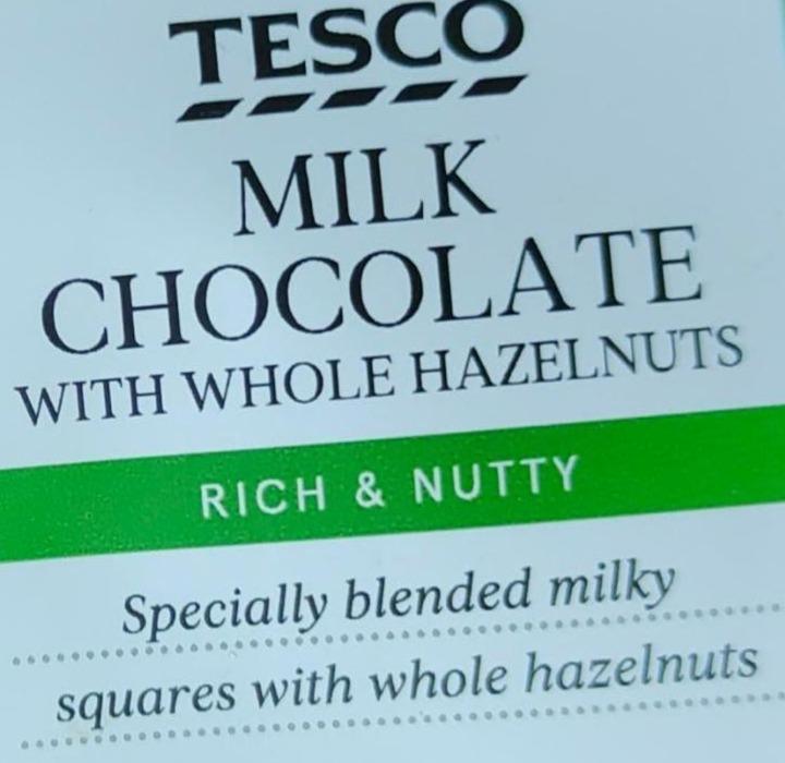 Фото - Milk Chocolate with Whole Hazelnuts Tesco