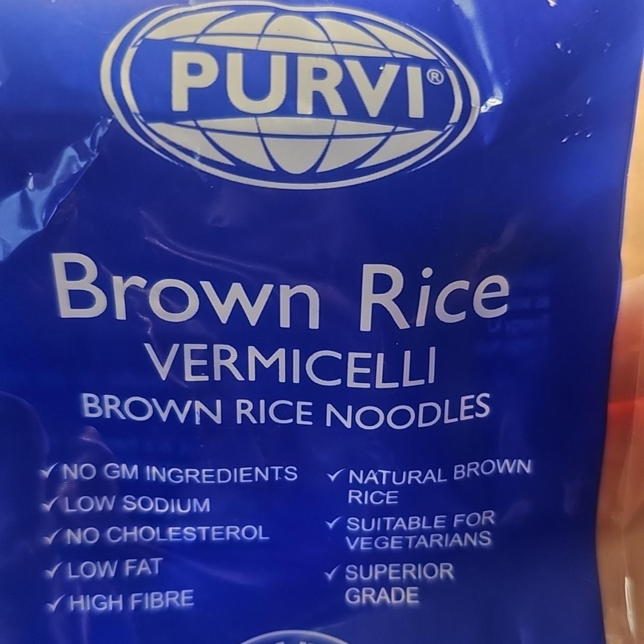 Фото - Purvi vermicelli Brown Rice Noodles Brown Rice
