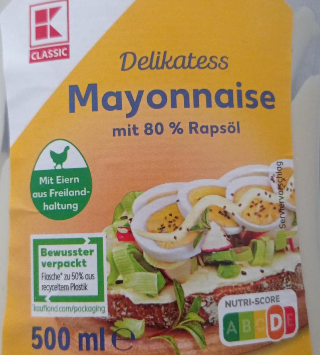 Фото - Delikatess mayonnaise mit 80% rapsöl K-Classic