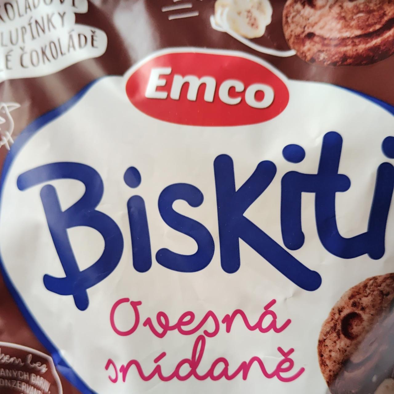 Фото - Печиво вівсяне Biskiti шоколадне з чіпсами Emco