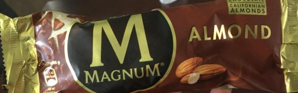 Фото - Морозиво 14% ескімо з мадагаскарською ваніллю в шоколадно-молочній глазурі з мигдалем Almond Magnum Algida