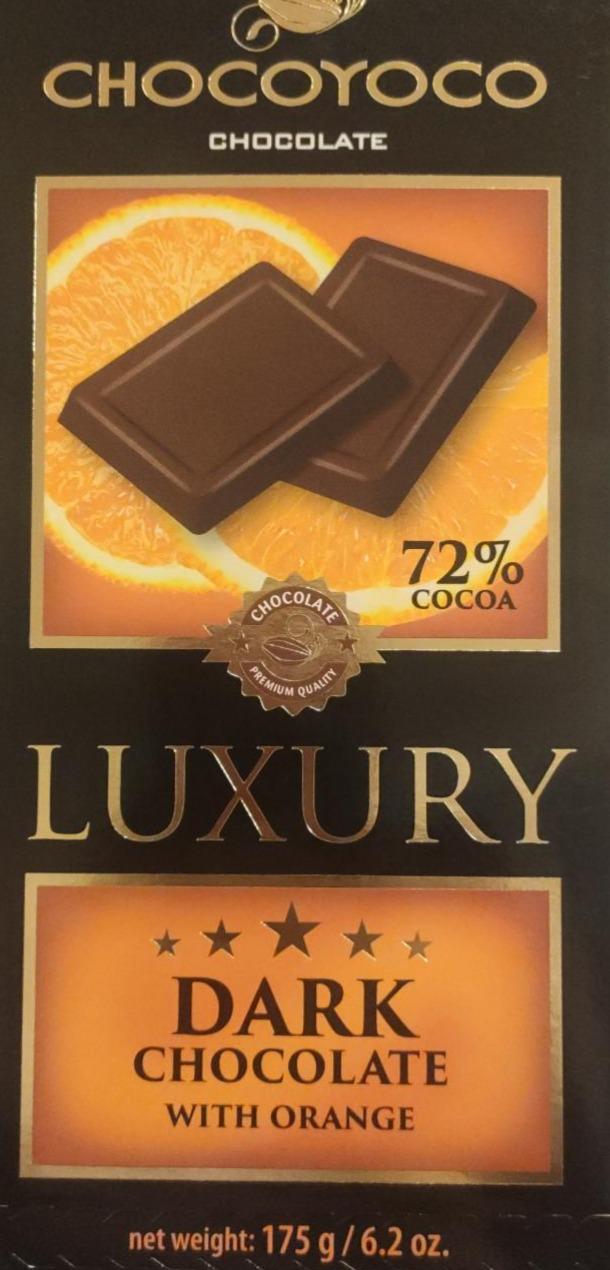 Фото - Шоколад чорний 72% з апельсином Dark Chocolate Chocoyoco