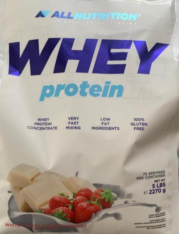 Фото - Протеїн Whey Protein білий шоколад полуниця AllNutrition