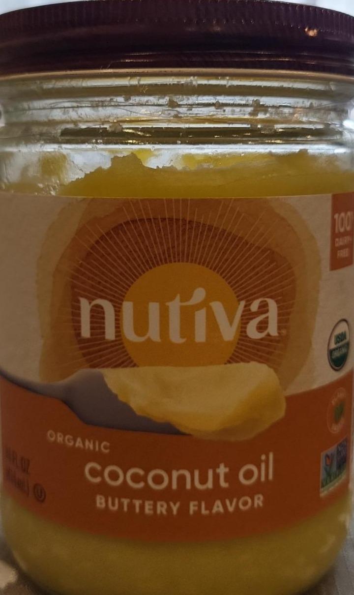 Фото - Органічна кокосова олія зі смаком вершкового масла Buttery flavor Nutiva