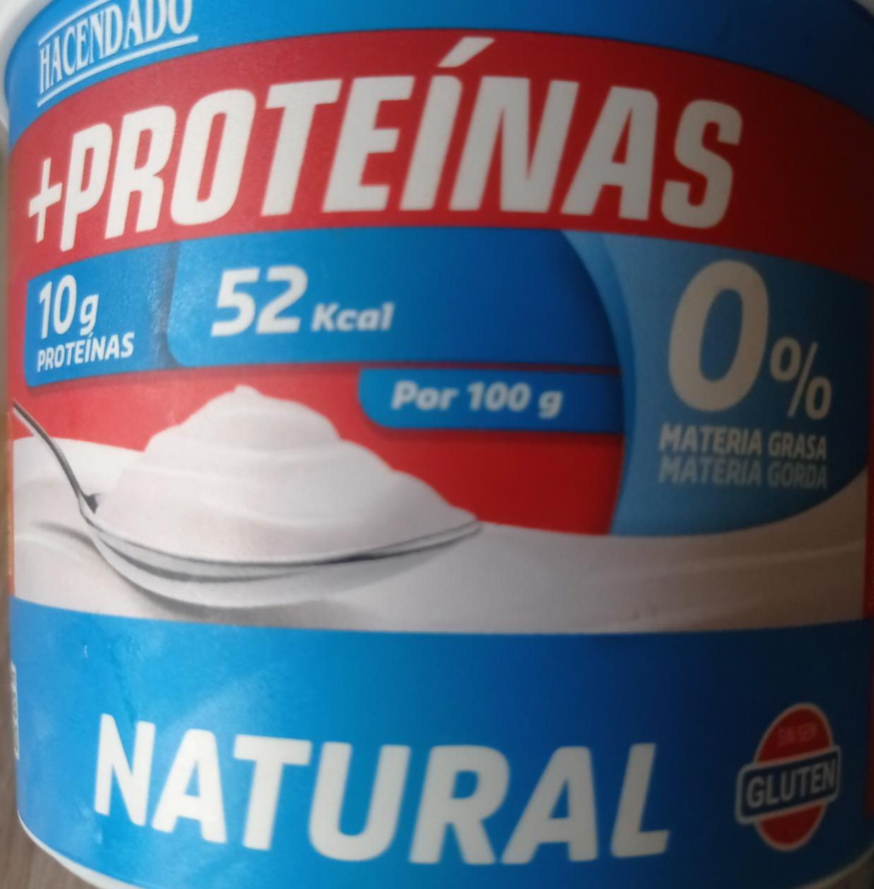 Фото - Postre lácteo +proteínas natural 0% m.g 10 g proteínas Hacendado