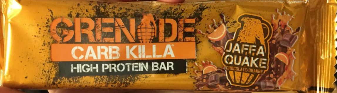 Фото - батончик протеїновий Jaffa Quake шоколад-апельсин Grenade Carb Killa