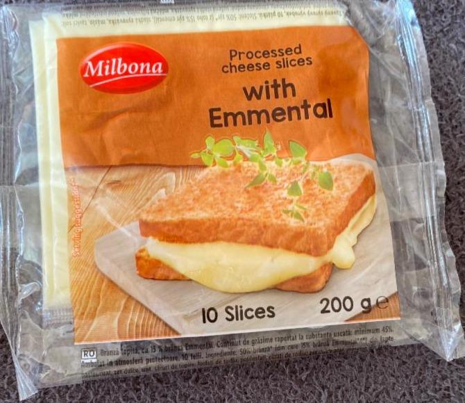 Фото - Processed cheese slices with emmental 50% Milbona