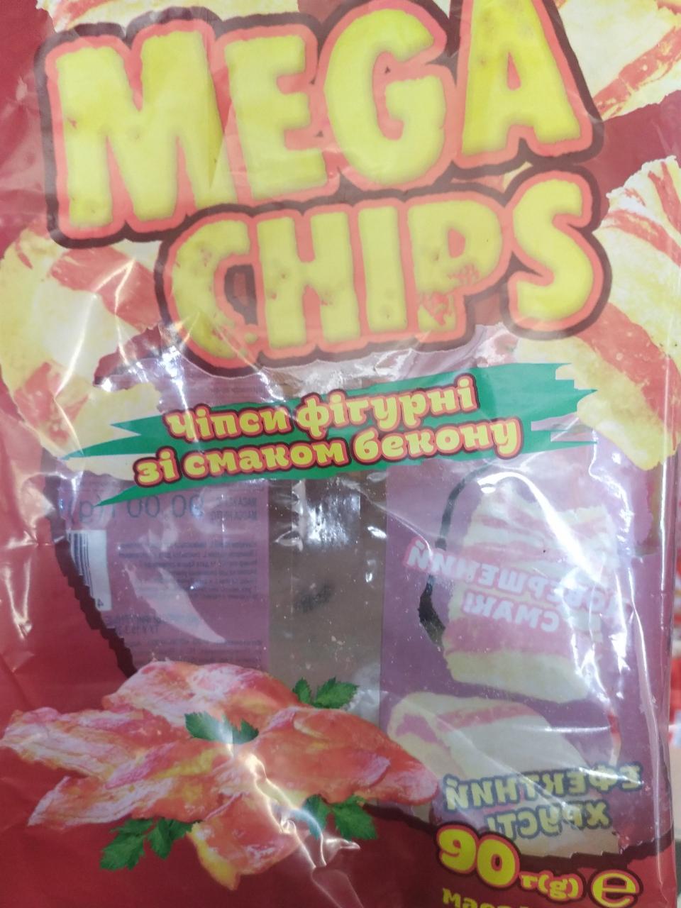 Фото - Чіпси фігурні зі смаком бекону Mega Chips