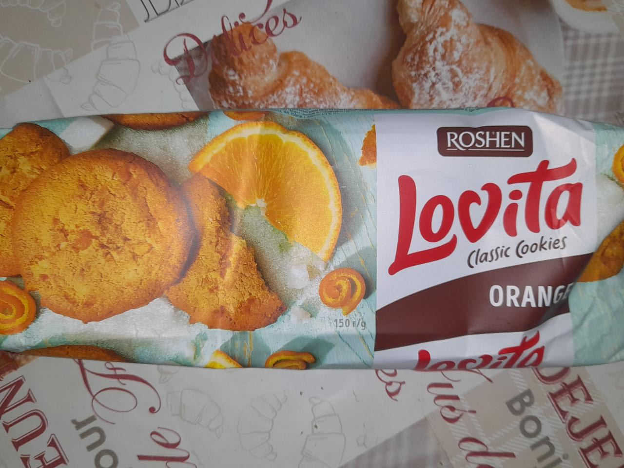 Фото - Печиво здобне Lavita Classic Cookies з цедрою апельсина Roshen