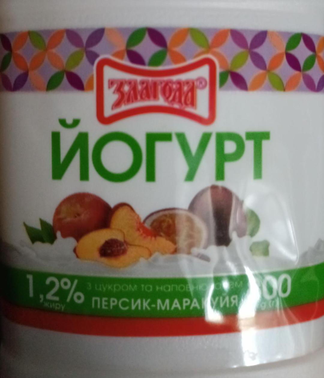 Фото - Йогурт персик-маракуйя 1,2%жиру Злагода