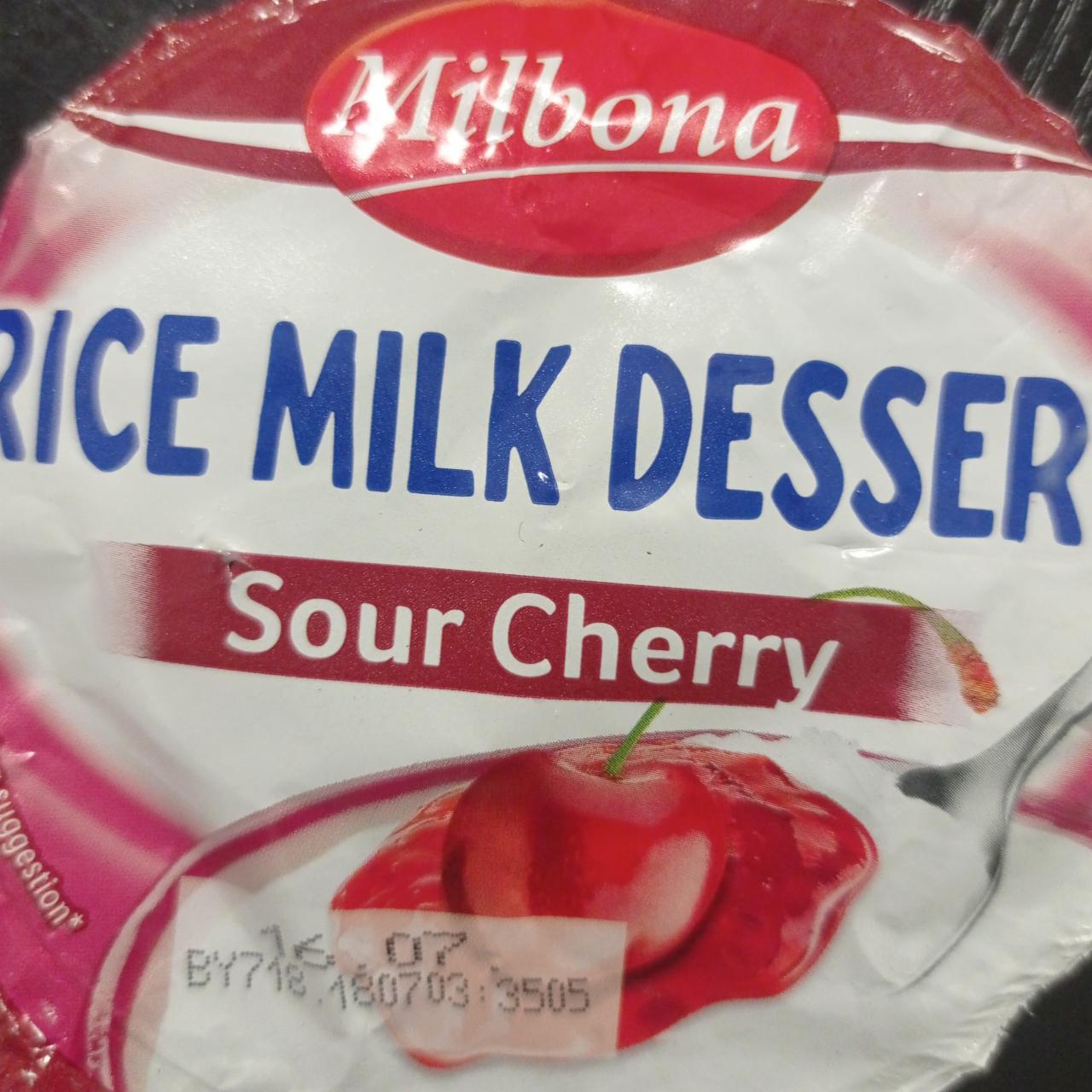 Фото - Rise milk desser sour cherry Milbona