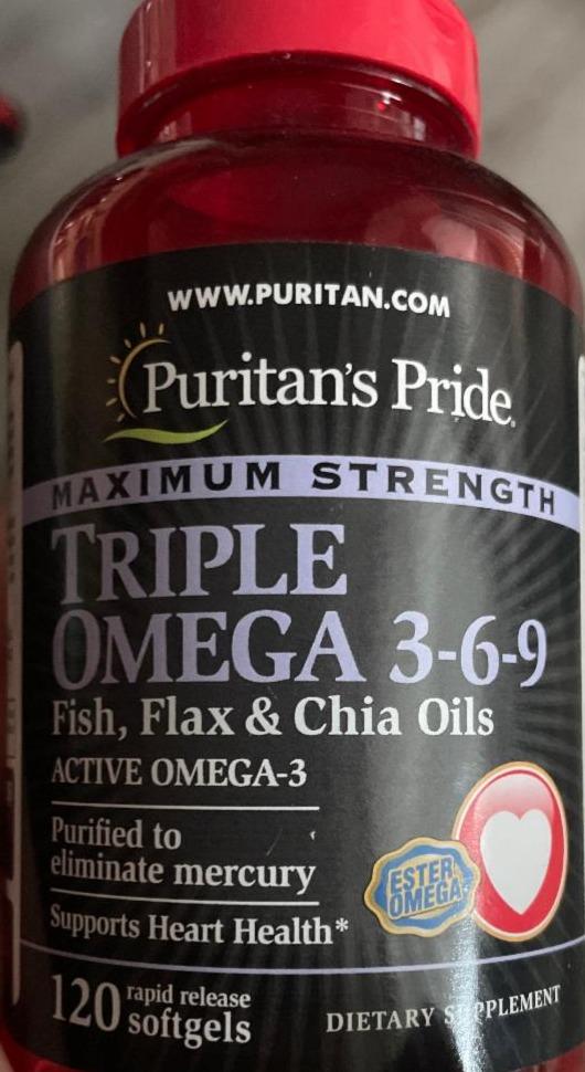 Фото - Omega 3 6 9 Fatty Acids Heart Health 120 Capsule 3600mg Natures Origin Puritan's Pride