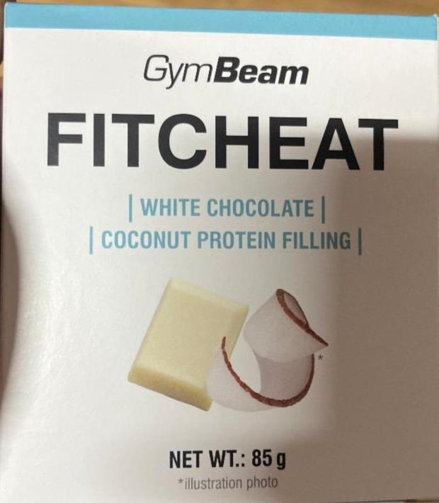 Фото - Білий шоколад з кокосовою білковою начинкою Fitcheat GymBeam