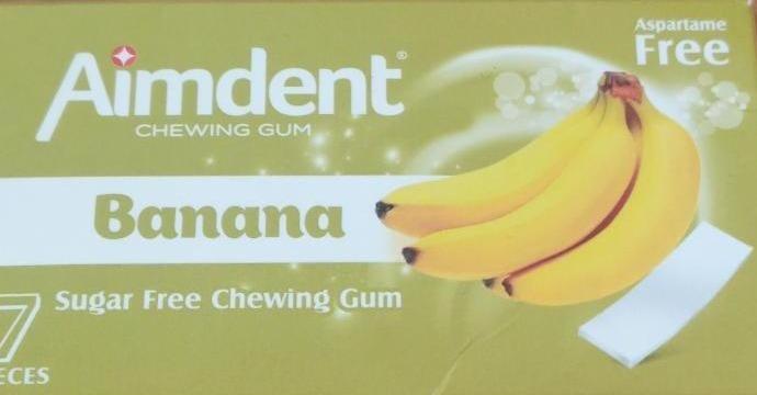 Фото - Жувальна гумка Банан 7 пластинок без цукру Aimdent