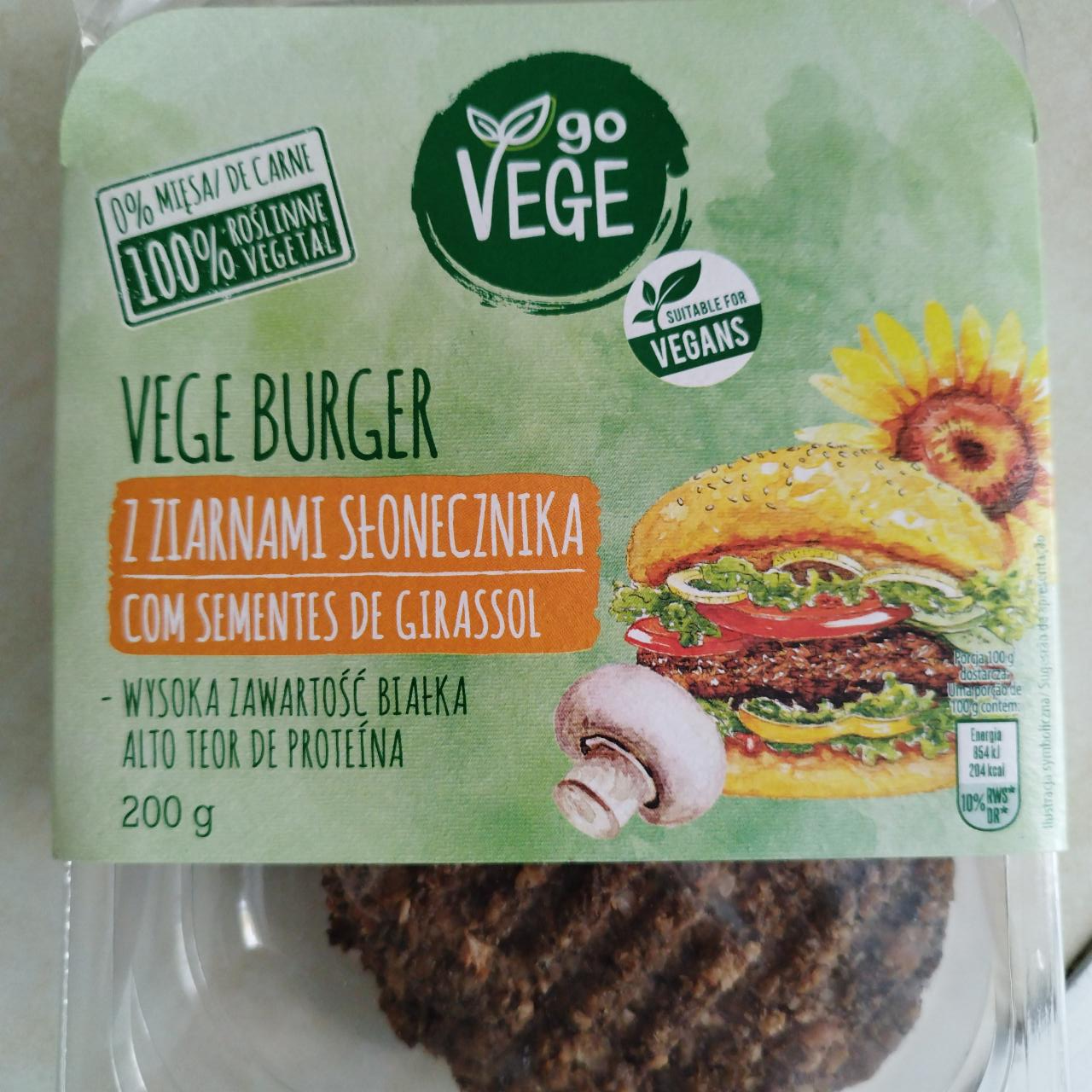 Фото - Бургер з насінням соняшника Vege Burger Go Vege