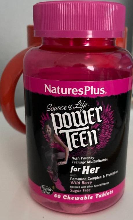Фото - Source of Life Power Teen for Her 60 Chewable Tablets Nature's Plus