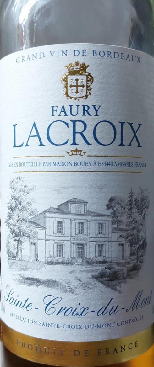 Фото - Вино солодке біле Faury Lacroix Sainte-Croix-du-Mont AOC Maison Bouey
