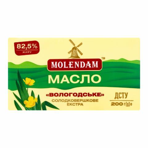 Фото - Масло 82.5% солодковершкове екстра Вологодське Molendam