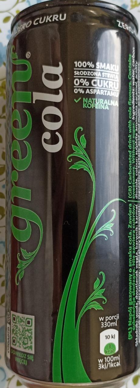 Фото - Напій газований Cola без цукру зі стевією Green
