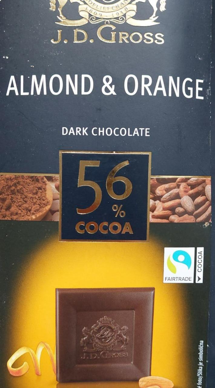 Фото - Шоколад 50% какао з апельсином та мигдалем J.D Gross