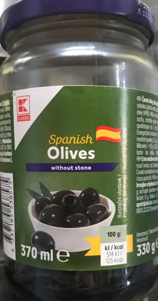 Фото - Оливки чорні без кісточки Spanische Oliven K-Classic