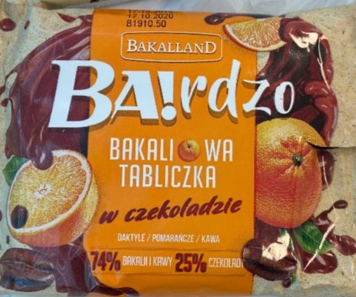 Фото - Батончик BA! фініковий з апельсиновим ароматом із кавою глазурований шоколадом Bakalland