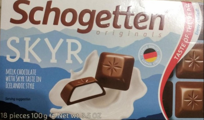 Фото - Молочний шоколад з кремовою начинкою скандінавський йогурт Schоgetten Skyr