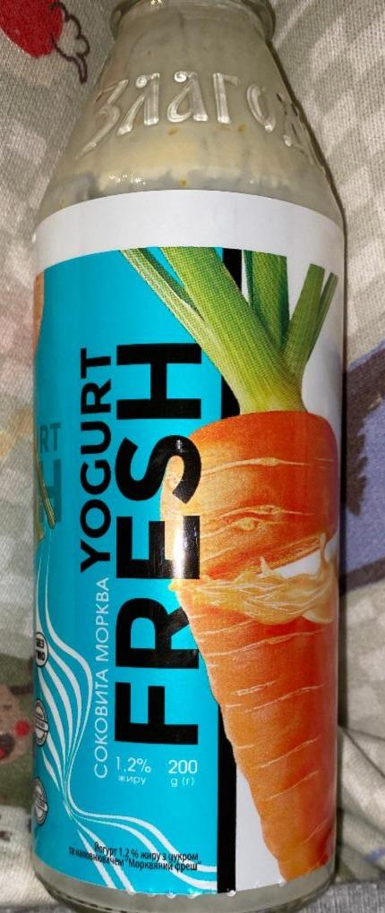Фото - йогурт 1.2% наповнювач моркв‘яний фреш Злагода