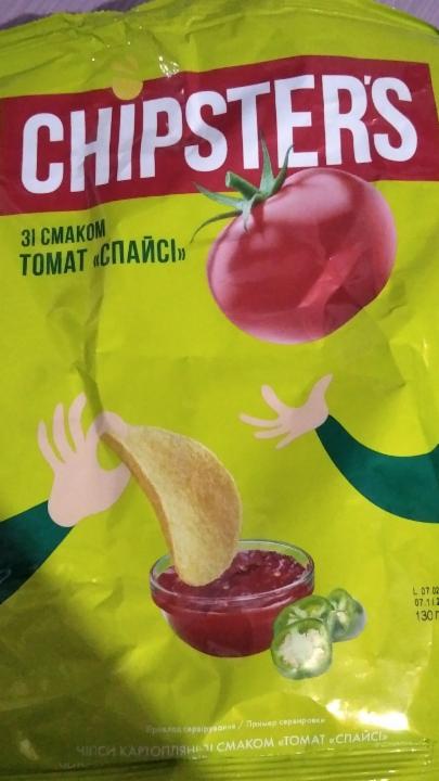 Фото - Чіпси картопляні зі смаком томат Спайсі Chipsters