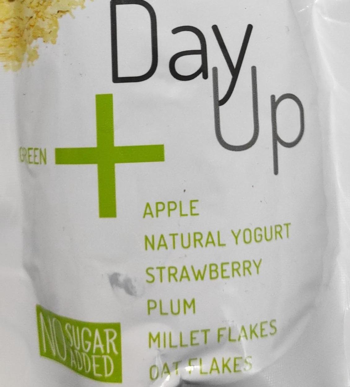 Фото - Пюре Green Apple з натуральним йогуртом, полуницею та пластівцями DayUp