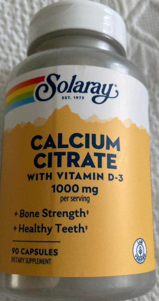 Фото - Calcium Citrate with vitamin D-3 Solaray