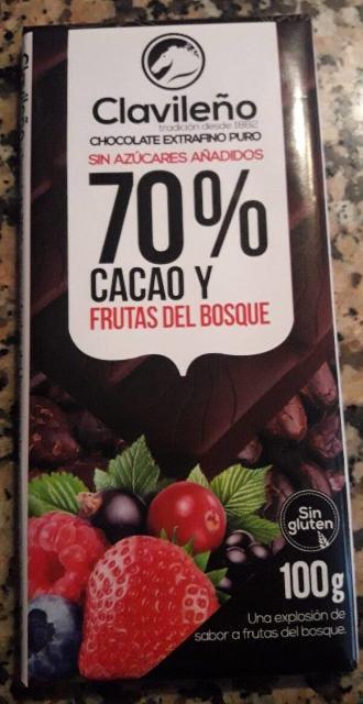Фото - Шоколад чорний 70% з лісовими ягодами без цукру Clavileno