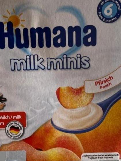 Фото - Дитяче харчування Продукт кисломолочний Humana з персиком для дітей від 6-ти місяців Humana