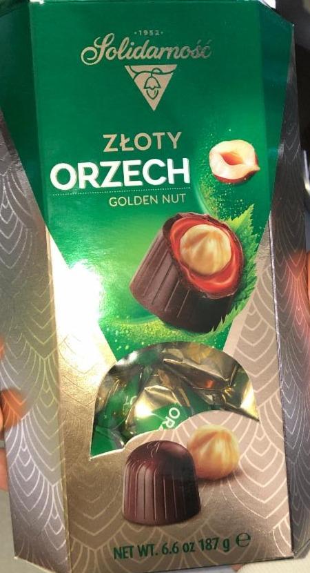 Фото - Цукерки шоколадні праліне з горіхами Chocolate Candies Praline Zloty Orzech Solidarność