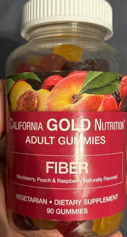 Фото - Fiber Gummies Natural Blackberry Peach & Raspberry Flavors 90 Vegetarian Gummies California Gold Nutrition