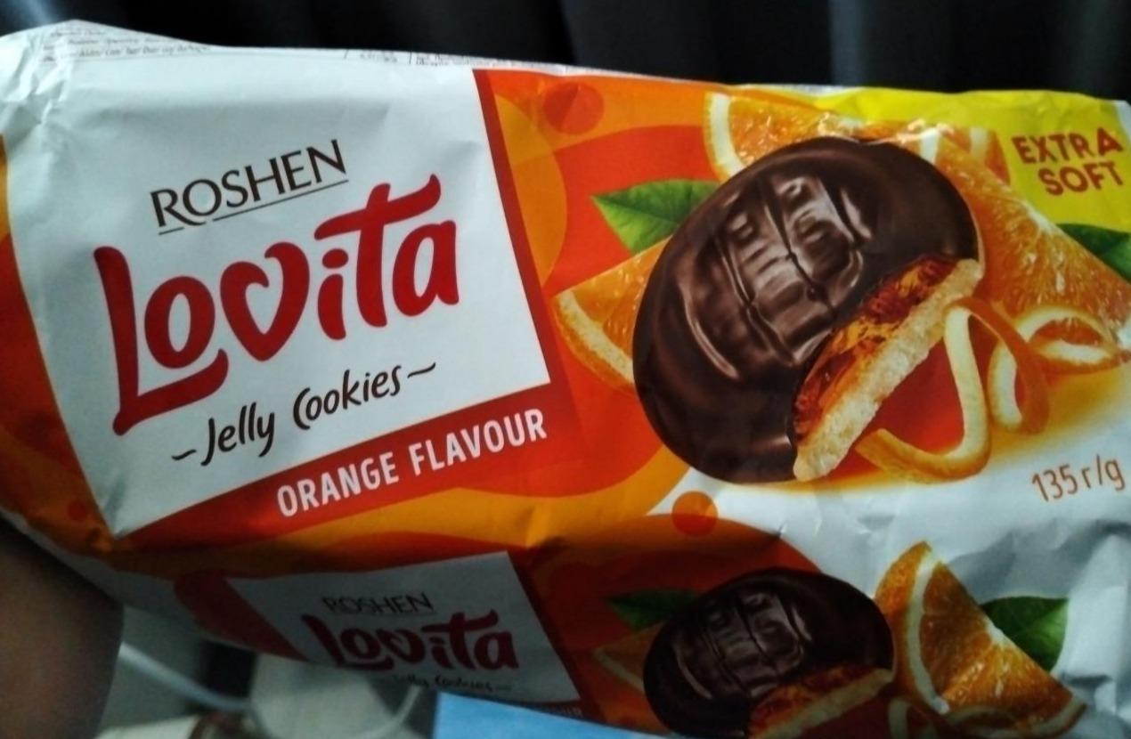 Фото - Печиво здобне з желейною начинкою зі смаком апельсина Lovita Jelly Cookies Roshen