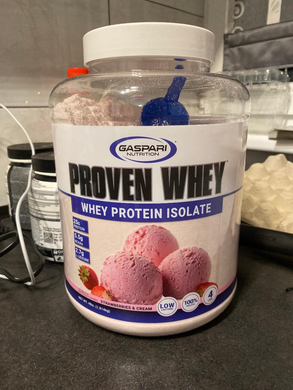 Фото - Протеїн зі смаком полуничного морозива Whey Protein Isolate Proven Whey Gaspari Nutrition