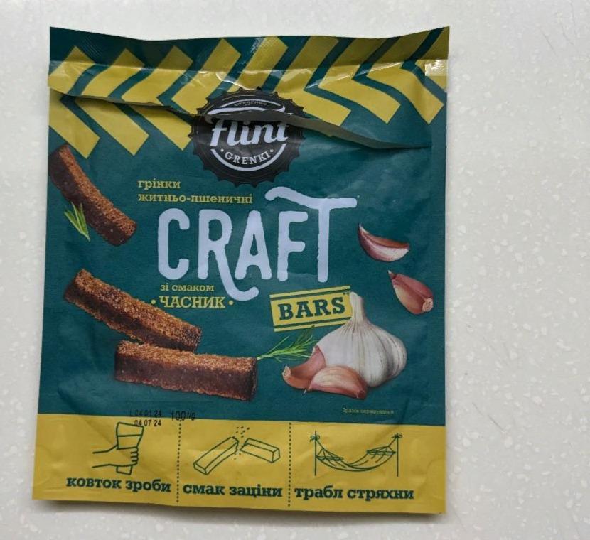 Фото - Грінки житньо-пшеничні хвилясті зі смаком часник Craft Bread Chips Flint