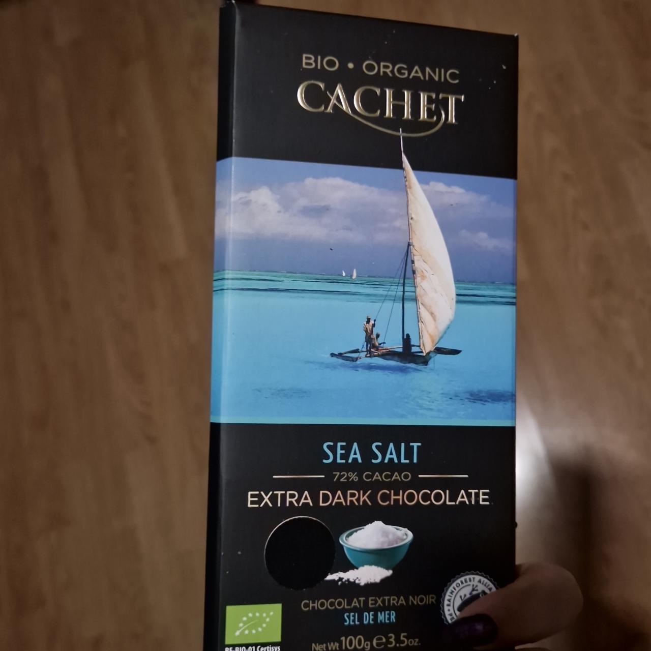 Фото - Шоколад екстрачорний з морською сіллю Extra Dark Chocolate Sea Salt Cachet