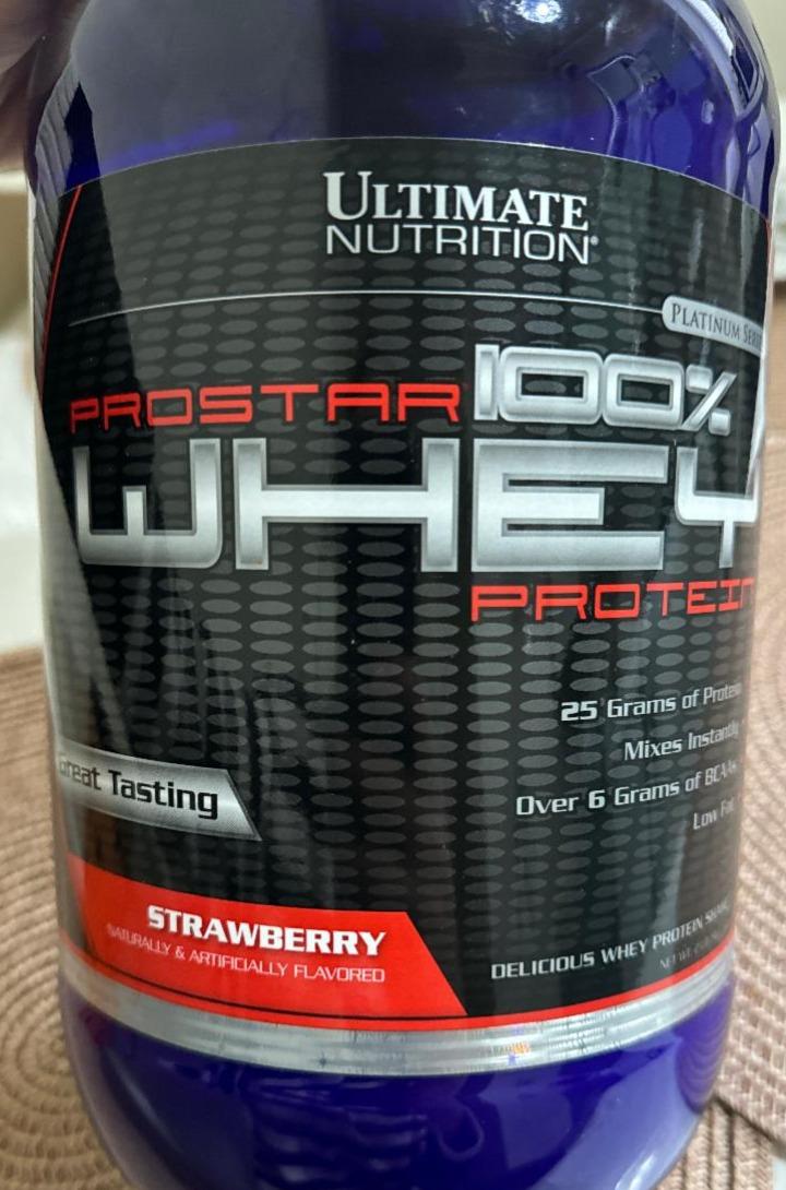 Фото - Протеїн зі смаком полуниці Whey Prostar Protein Strawberry Ultimate Nutrition