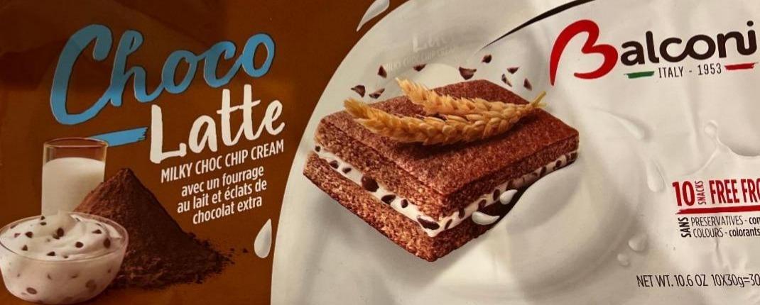Фото - Печиво з шоколадним кремом Choco Latte Balconi