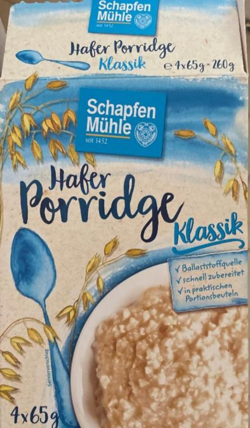 Фото - Каша вівсяна класична Hafer Porridge Schapfen Muhle