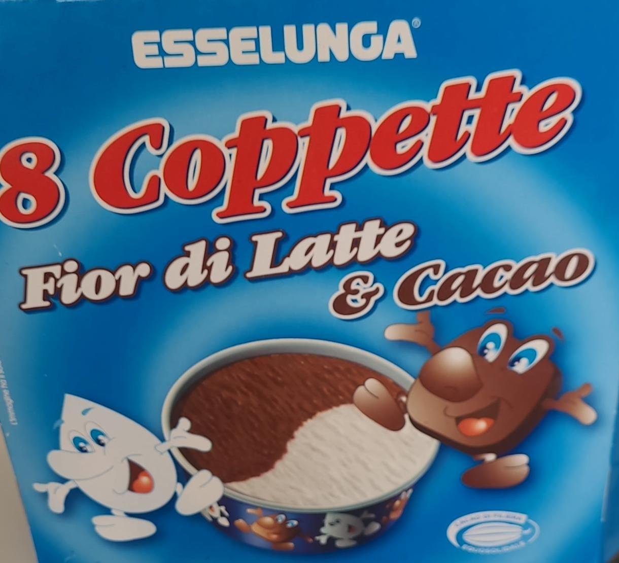 Фото - Лате 8 Coppette fior di latte & cacao Esselunga