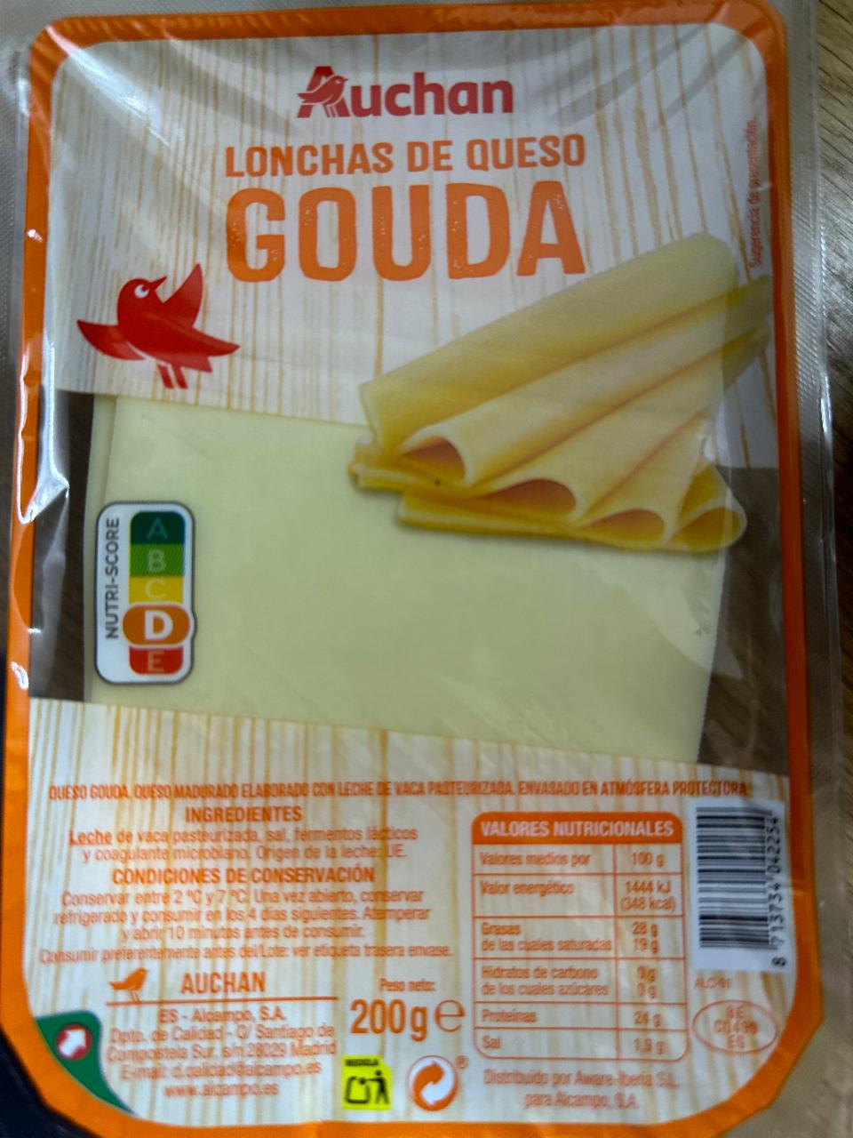 Фото - Lonchas de queso gouda Auchan