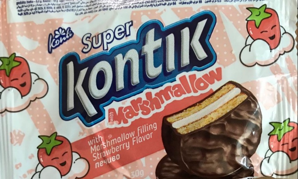 Фото - Печиво маршмеллоу зі смаком полуниці Super Kontik Кonti
